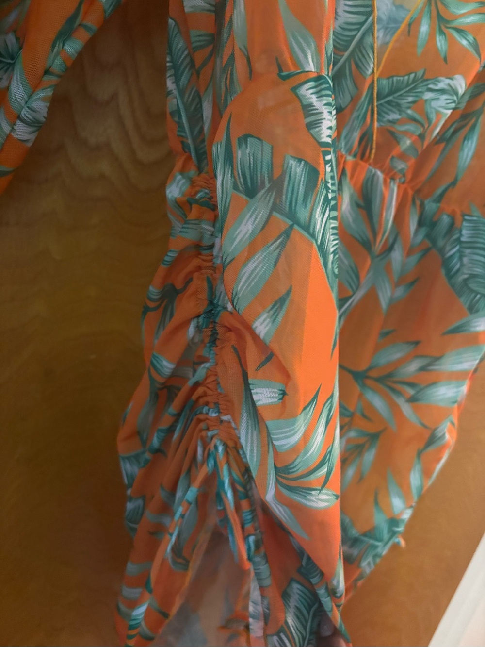 Unbranded boutique Orange Tropical Leaf V-Neck Romper XL - Picture 4 of 6